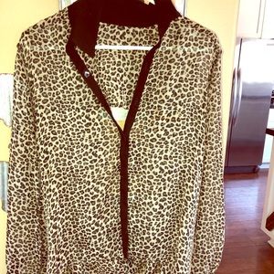 Leopard print blouse.